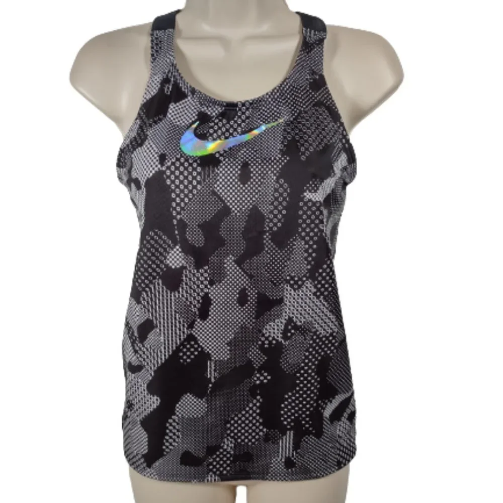 Nike Workout Tank Top Black & White Camo Girls Size XL